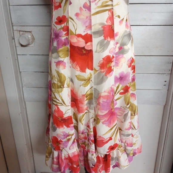 Z Studio Sleeveless, Women's 8P Sheer Slip Lined Floral A Line Spring Dress - Picture 3 of 12